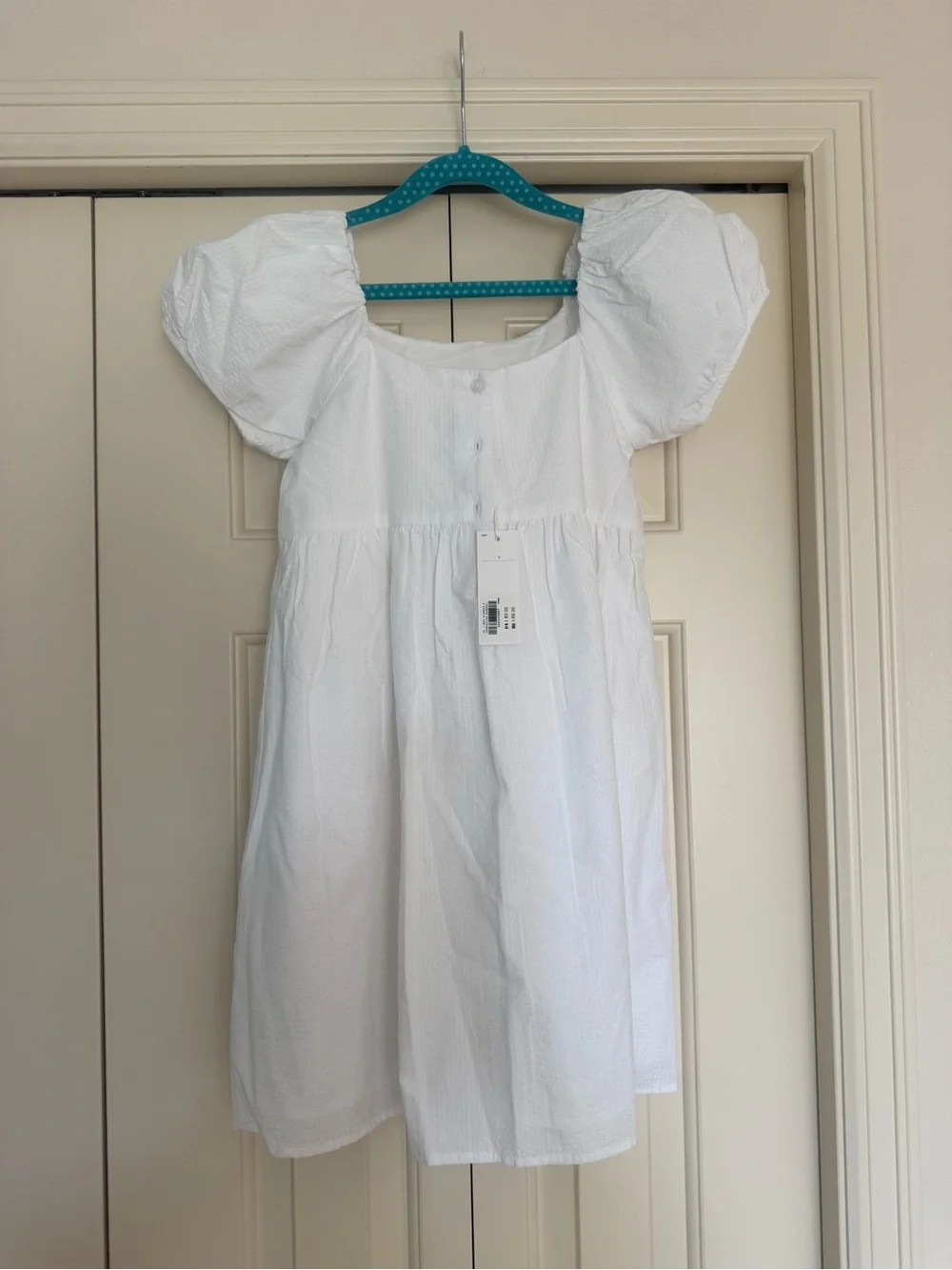 Janie and Jack White Puff Sleeve Dress Size 8 NWT